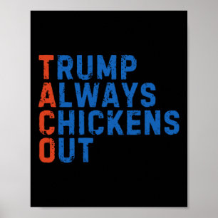 Poster Mème drôle de taco Trump abandonne toujours les ta