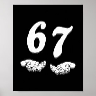 Poster Mème drôle six sept geste des mains argot Gen Alph