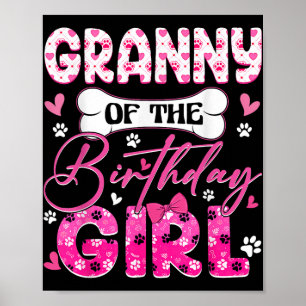 Poster Mémé du thème de patte de chien de la fille d'anni