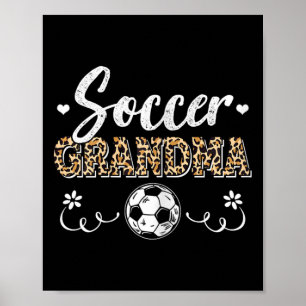 Poster Mémé foot drôle motif léopard Grandma Socce