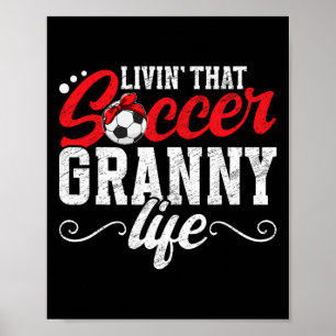 Poster Mémé foot Vie de grand-mère Mémé d'un joueur de fo