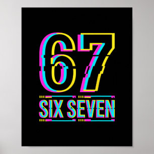 Poster Mème Gen Alpha Six Seven 6 7 