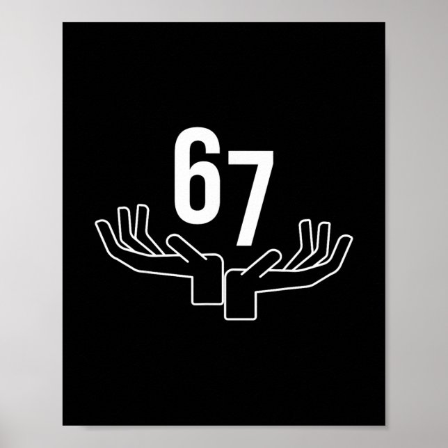 Poster Mème geste de la main 67 Six Seven  (Devant)