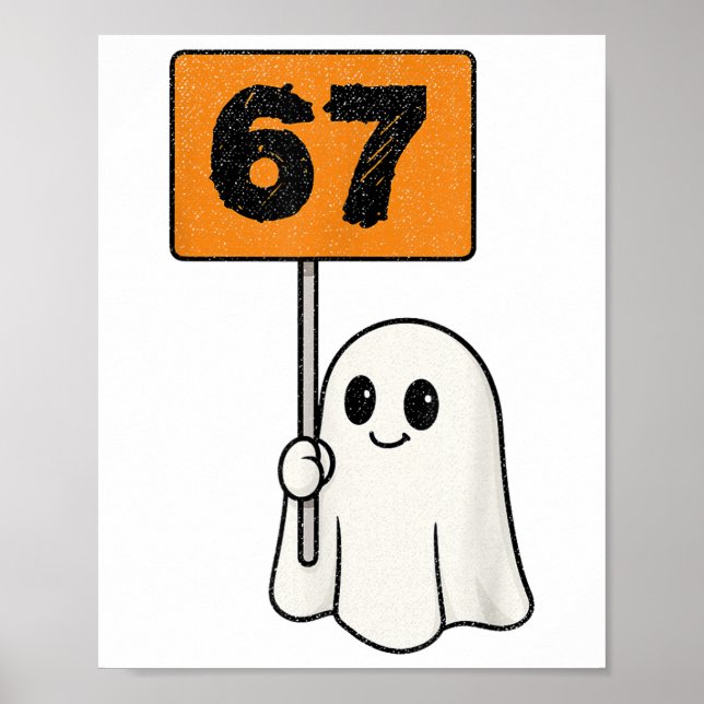 Poster Mème hanté 67 Six Sept 6-7 Blague drôle d'Internet (Devant)