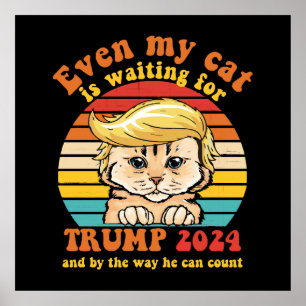 Poster Même mon chat attend l'habillement Trump 2024