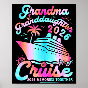 Poster Mémé Petite-fille Croisière 2026 Souvenirs Mères