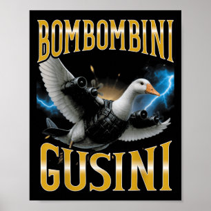 Poster Mème surréaliste italien Brainrot Bombombini Gusin
