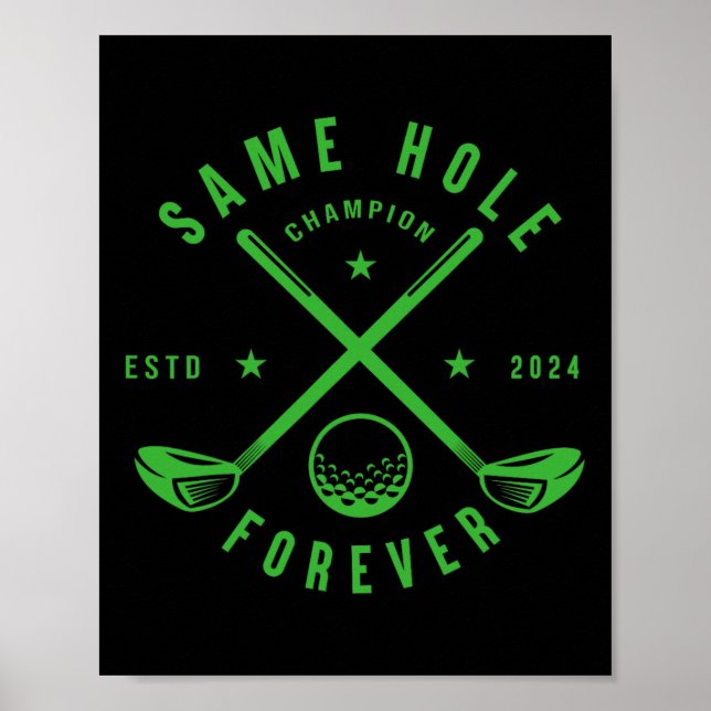 Poster Même Trou Forever Golf Bachelor Party Bachelorette (Devant)
