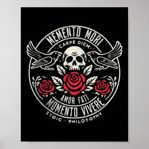 Poster Memento Mori, Amor Fati, Stoïque Citation Philosop