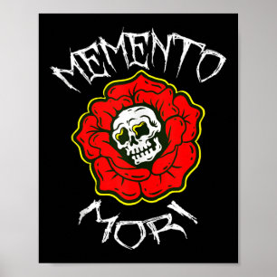 Poster Memento Mori Fleur de tatouage traditionnelle &