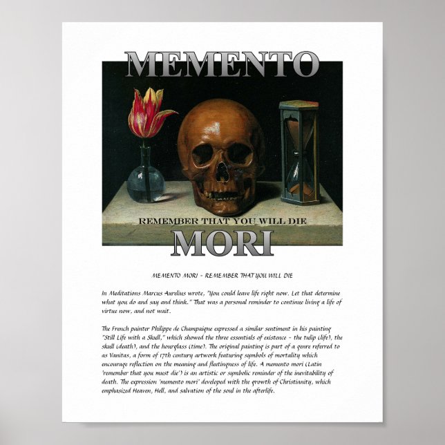 Poster Memento Mori - Rappelez-vous que vous allez mourir (Devant)