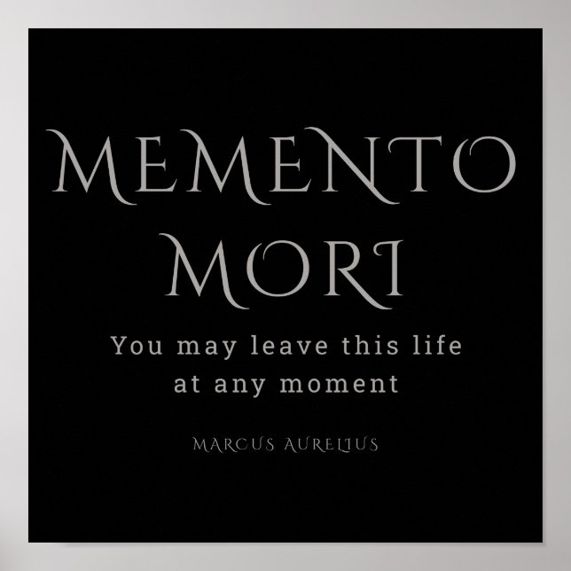 Poster Memento Mori, stoïcisme, Marcus Aurelius (Devant)