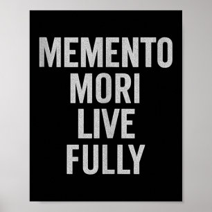 Poster Memento Mori, Vis Pleinement. Stoïque, Vintage, Ci