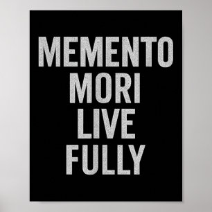 Poster Memento Mori, Vis Pleinement. Stoïque, Vintage, Ci