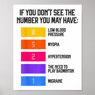 Poster Mèmes de badminton drôles et humoristiques de vola
