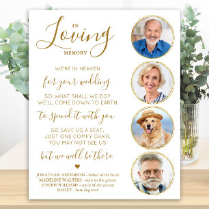 Poster Mémoire d'amour Elegant Gold Photo Mariage Memoria