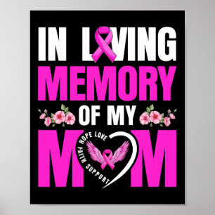 Poster Mémoire d'amour mignonne de ma mère cancer du sein