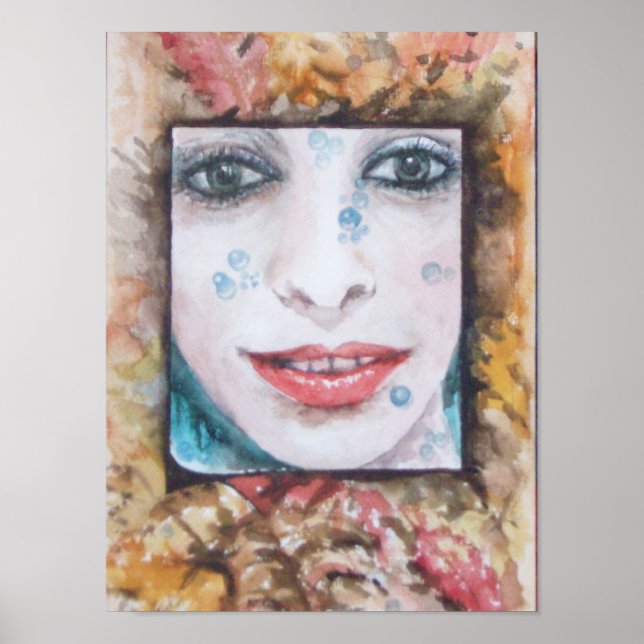 POSTER MÉMOIRE DE L'AUTOMNE/ FEUILLES ET GOUTTES D'EAU (Devant)
