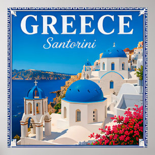 Poster 💙 Mémoire de vacances à Santorin Grèce