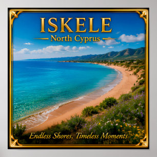 Poster Mémoire de voyage de la plage d'Iskele Chypre du N