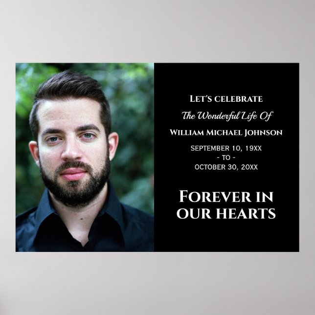 Poster Mémoire personnalisée moderne pour toujours dans n (Devant)