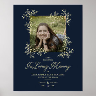 Poster Mémorandum de Mariage de la marine Chic Flourish