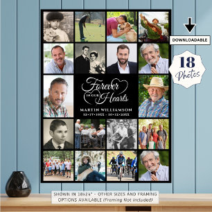 Poster Mémorial 18 Photo Collage Forever dans nos coeurs