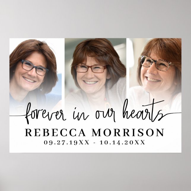 Poster Mémorial 3 Photos Script À jamais dans nos cœurs (Devant)