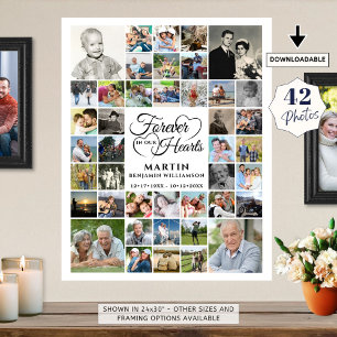 Poster Mémorial 42 Photomontage À JAMAIS DANS NOS CŒURS P