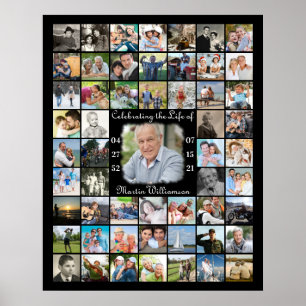Poster Mémorial 55 CÉLÉBRANT LA VIE DE Collage de photos