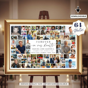 Poster Mémorial 64 Collage de photos À jamais dans nos cœ