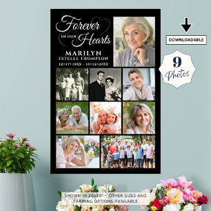 Poster Mémorial À JAMAIS DANS NOS CŒURS 9 Collage de phot