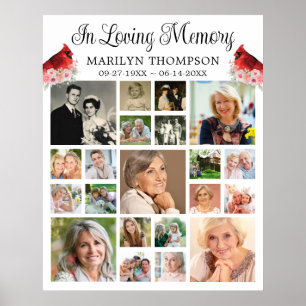 Poster Mémorial Cardinal Floral 21 Collage de photos