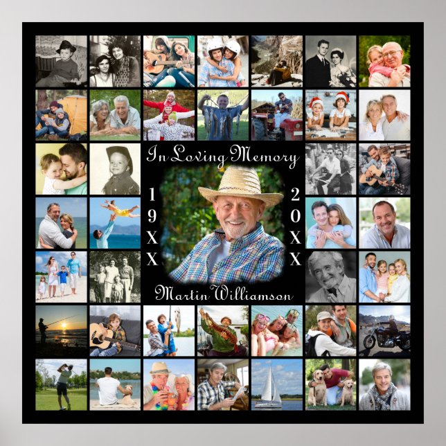 Poster Mémorial dans la mémoire d'amour 41 photo collage  (Devant)