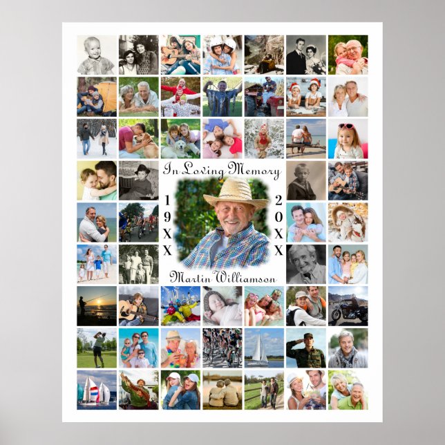 Poster Mémorial dans la mémoire d'amour 55 photo collage  (Devant)