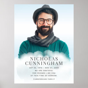 Poster Mémorial dans les nuages Moderne classique simple 