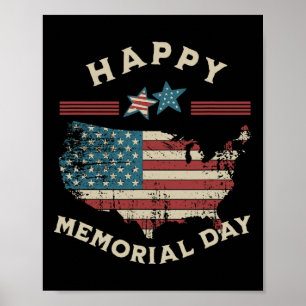 Poster Memorial Day American Flag Memorial Day 4 Jul