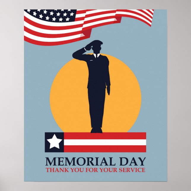 Poster Memorial Day, Merci pour votre service (Devant)