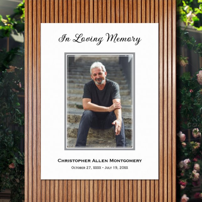 Poster Mémorial de la photo de simple funérailles (Simple funeral photo In Loving Memory In Loving Memory poster, PRINTED and/or INSTANT DOWNLOAD)