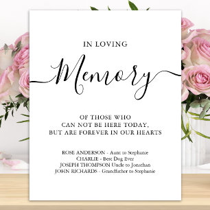 Poster Mémorial de mariage personnalisé En souvenir affec