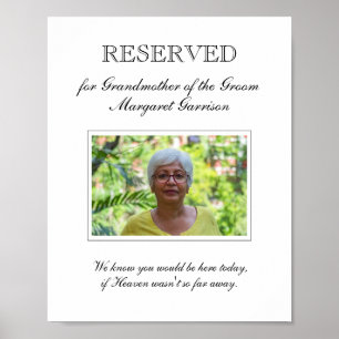 Poster Mémorial de mariage photo de la grand-mère du mari