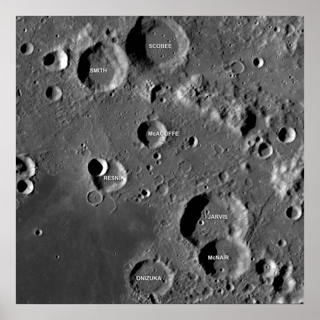 Poster Mémorial Du Cratère De Lune - Cratères Nommés Pour (Devant)