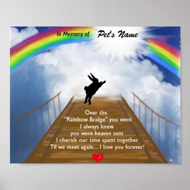 Poster Mémorial du Pont Arc en Ciel pour les lapins (Devant)