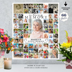 Poster Mémorial EN MÉMOIRE AFFECTUEUSE 66 Collage de Phot