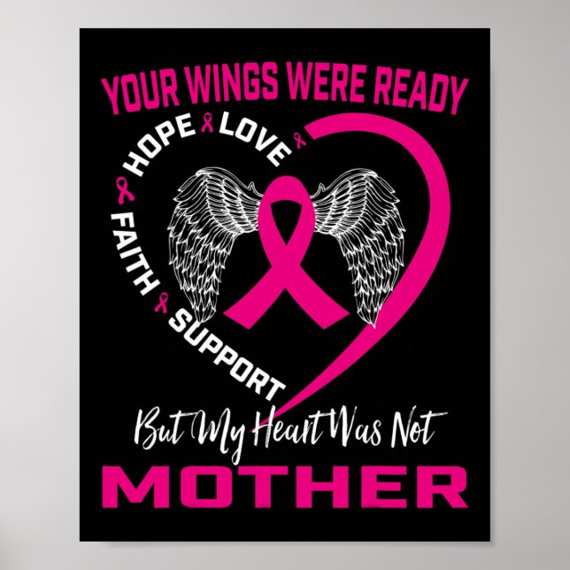 Poster Mémorial en mémoire de maman Pink Breast Cancer Aw (Devant)