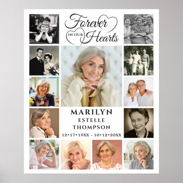 Poster Memorial Forever dans nos coeurs 13 Photo Collage (Devant)