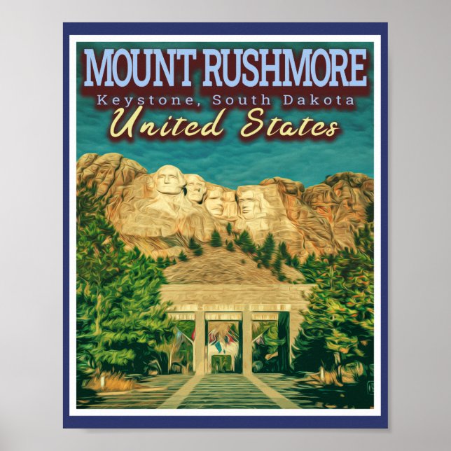 POSTER MEMORIAL NATIONAL DU MONT RUSHMORE - DAKOTA SUD (Devant)