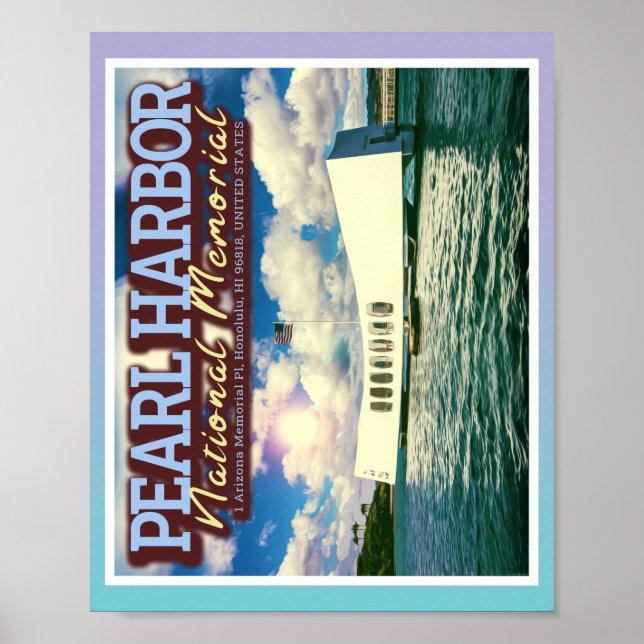 POSTER MEMORIAL NATIONAL DU PORT DE PEARL - HONOLULU HAWA (Devant)