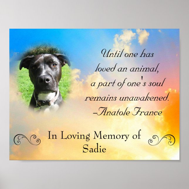 Poster Mémorial pour animaux - Citation de perte pour ani (Devant)