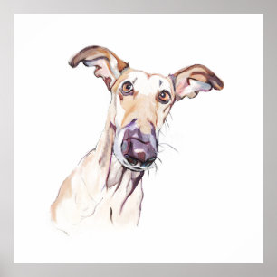Poster Mémorial pour animaux Greyhound, Aquarelle